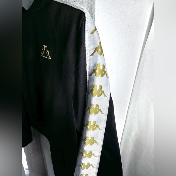 KAPPA 🦋 crop top long sleeve shirt • S • black and gold - Picture 6 of 9